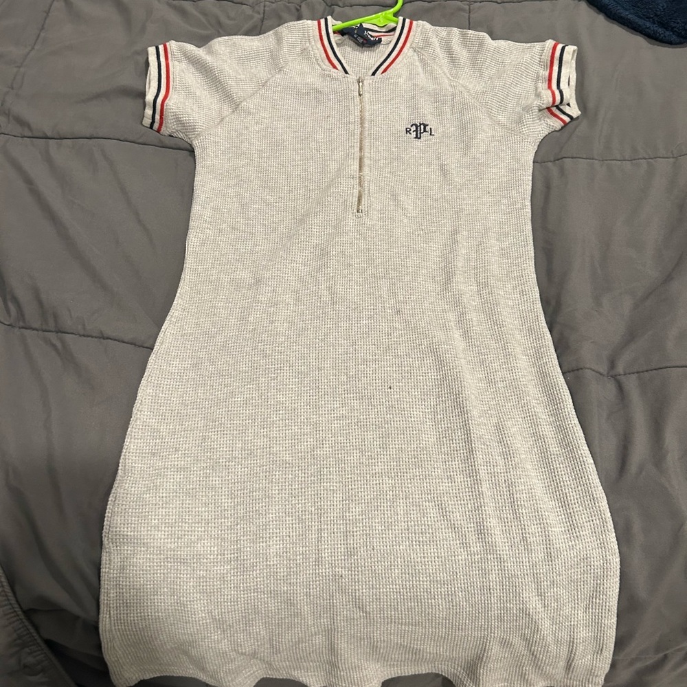 Ralph Lauren Gray Polo Mini Dress Casual Short Sleeve